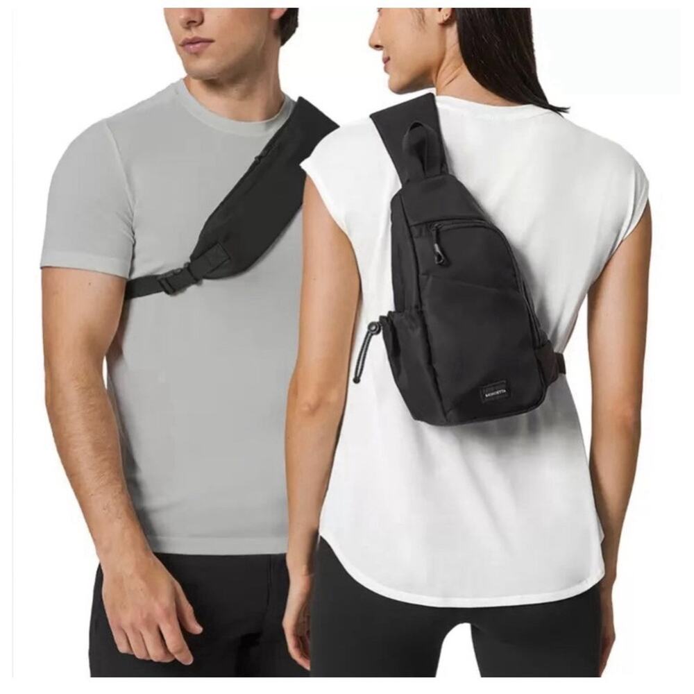 Mondetta Unisex Sling Bag Outdoor Sport Travel Multi-Compartment Ltweight Black